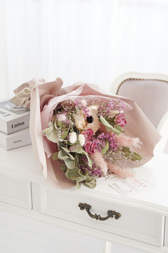 ドライフラワー スワッグ ガーランド❁894シャビーピンク 花束 プレゼント
